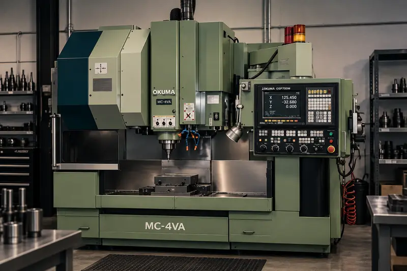 Okuma MC-4VA CNC vertical machining center at Micro Tool Engineering